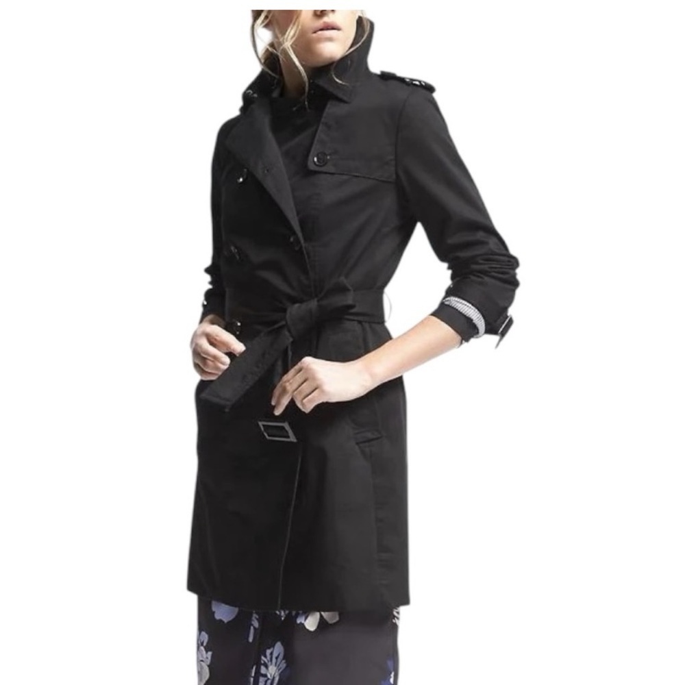 Banana Republic black trench coat size XS